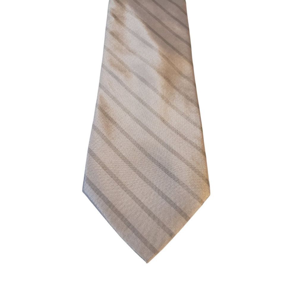 NWT‎ Calvin Klein Neck Tie Mens Luxury Gray Striped 100% Silk Business Church